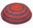Maroon and Blue Knitted Kippah